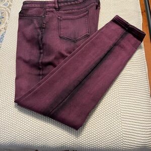 Vintage America Boho Skinny Jeans in Deep Purple